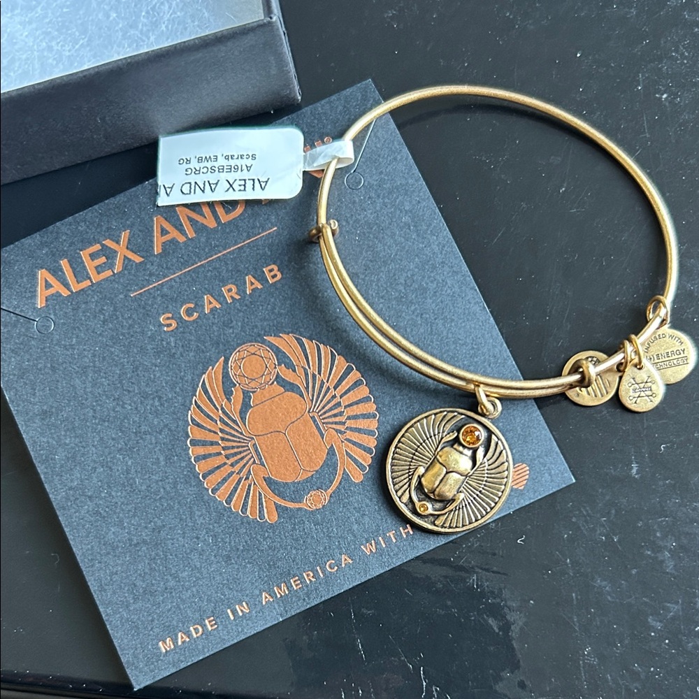 Alex and Ani Gold Scarab Bangle Bracelet- 2 bracelets